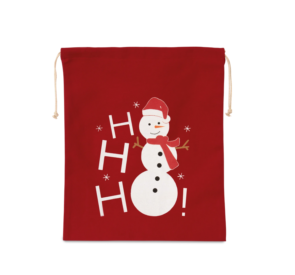 KI0745 - Sac coton à cordon motif bonhomme de neige - Occifloc