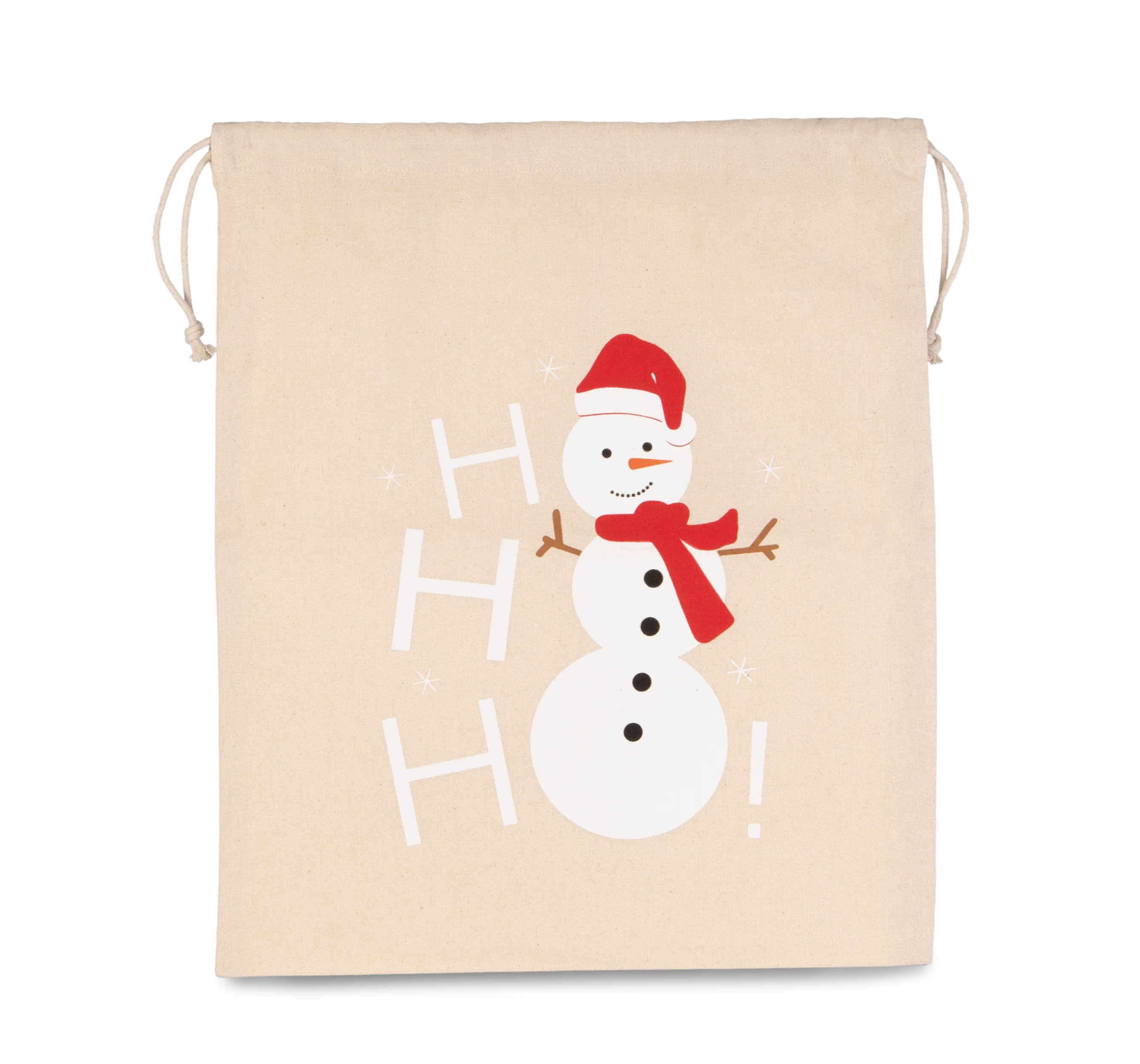 KI0745 - Sac coton à cordon motif bonhomme de neige - Occifloc