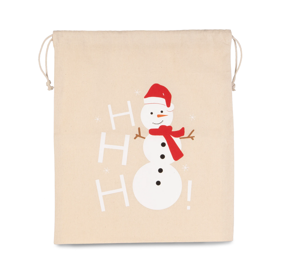 KI0745 - Sac coton à cordon motif bonhomme de neige - Occifloc