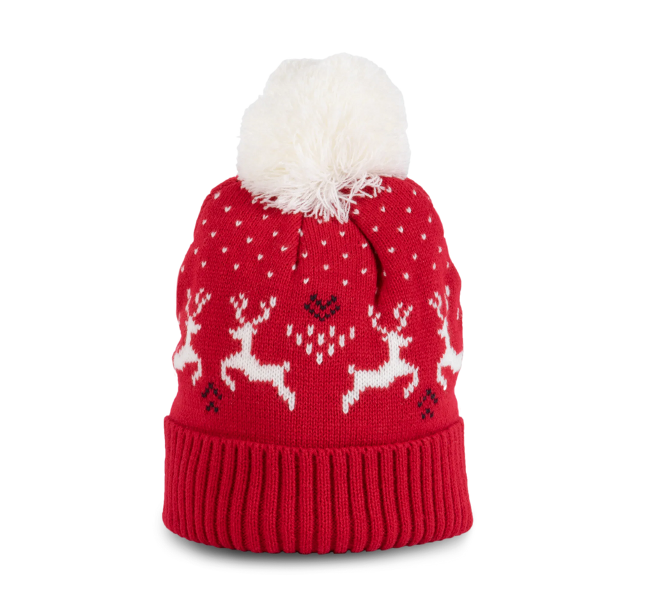 KP512 - Bonnet de Noël motifs rennes - Occifloc