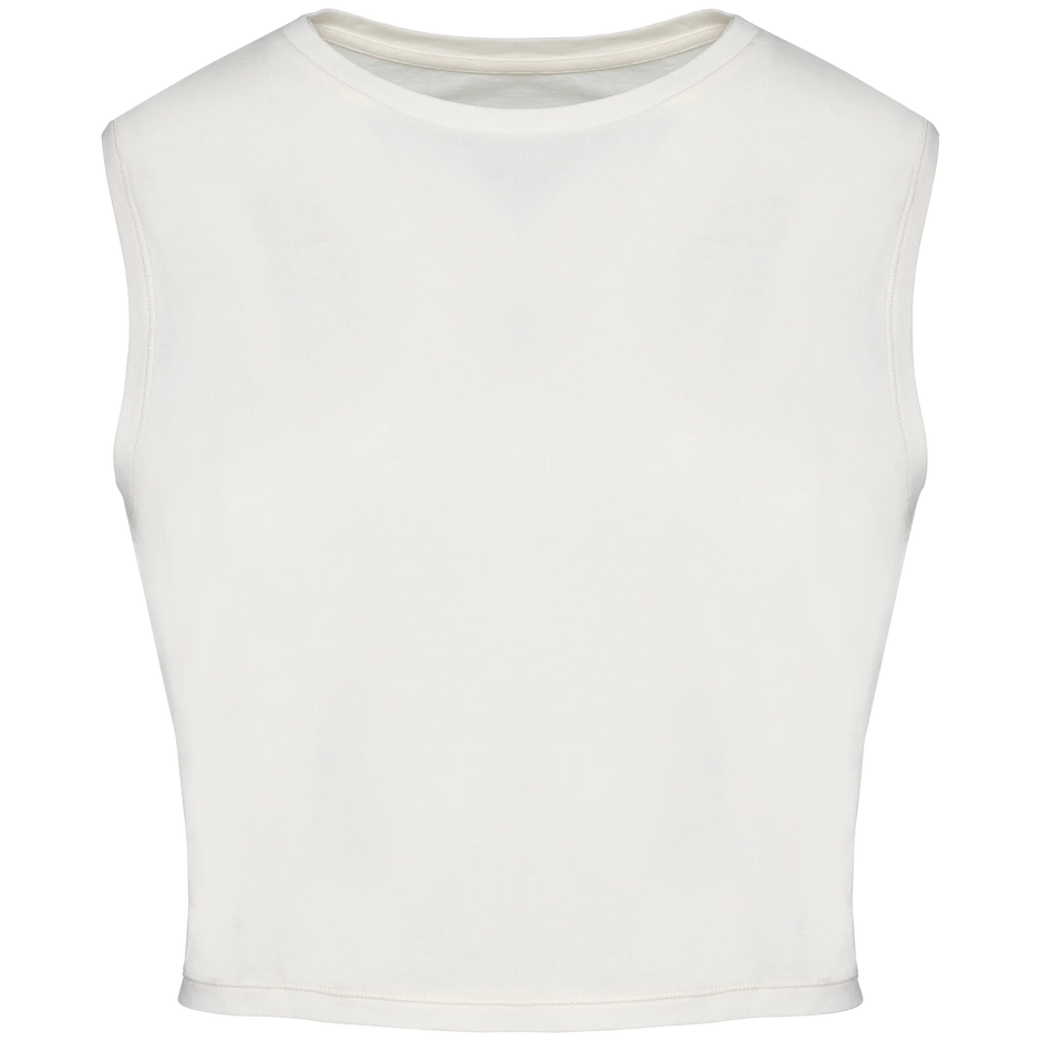 NS342 - T-shirt écoresponsable crop sans manche femme - Occifloc