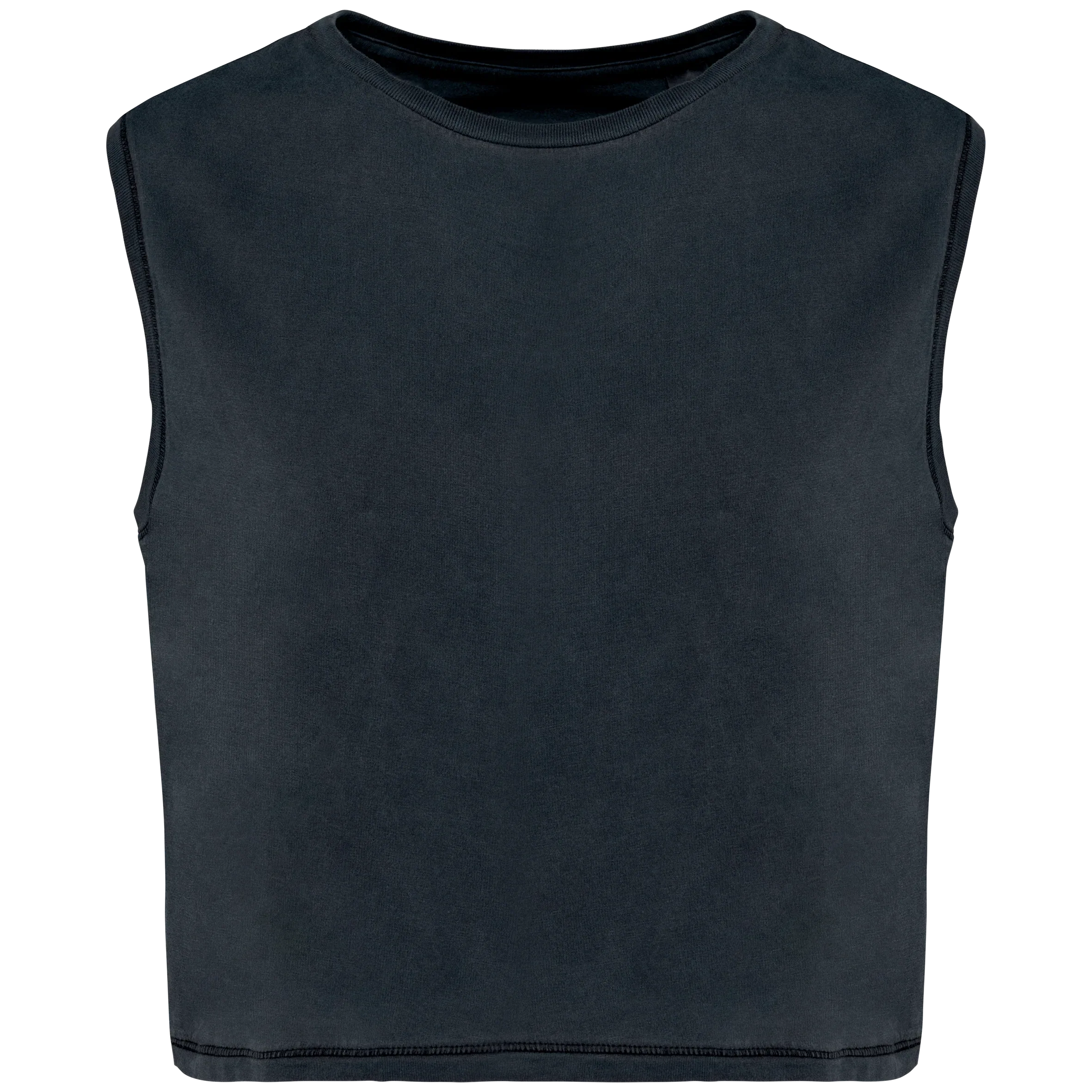 NS342 - T-shirt écoresponsable crop sans manche femme - Occifloc