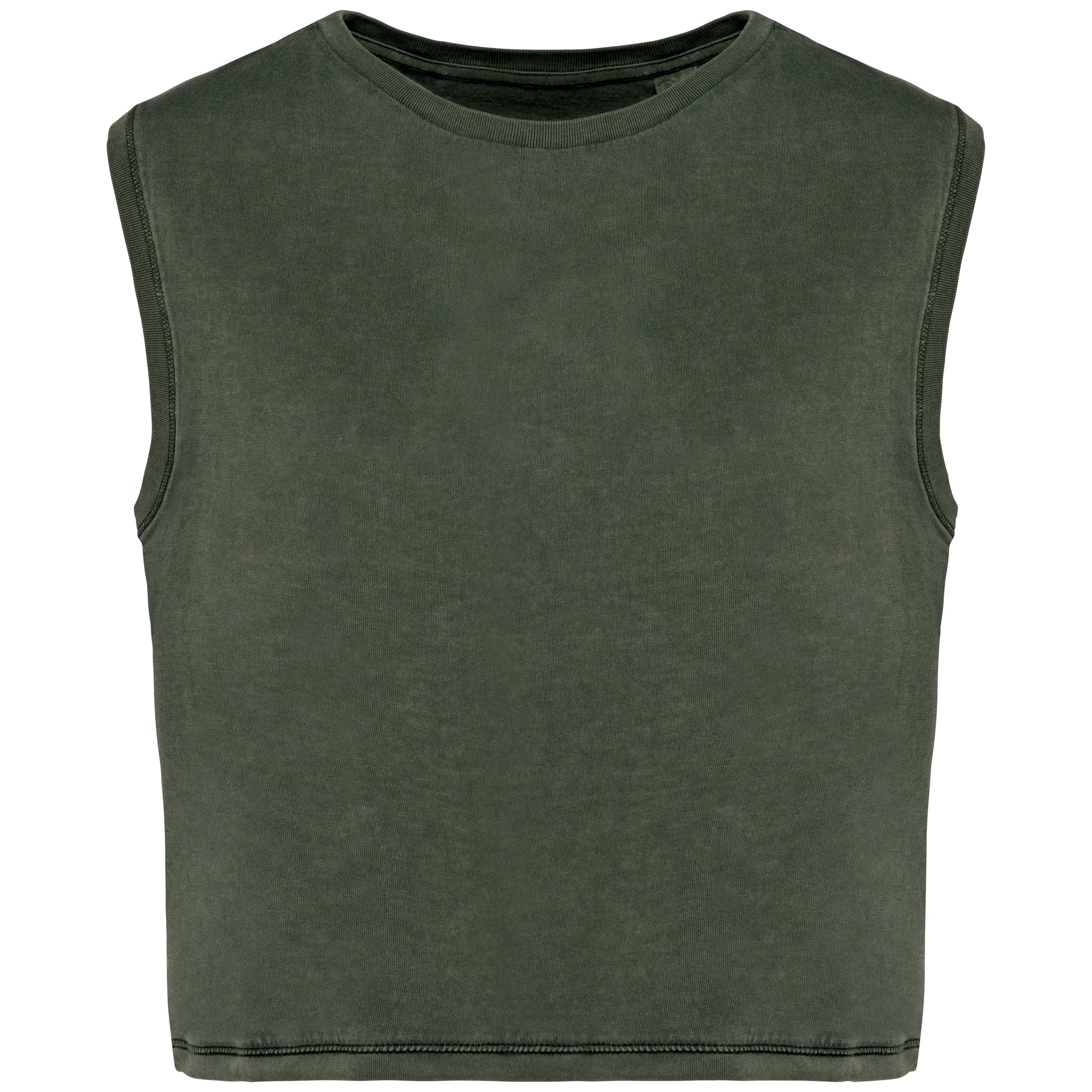 NS342 - T-shirt écoresponsable crop sans manche femme - Occifloc