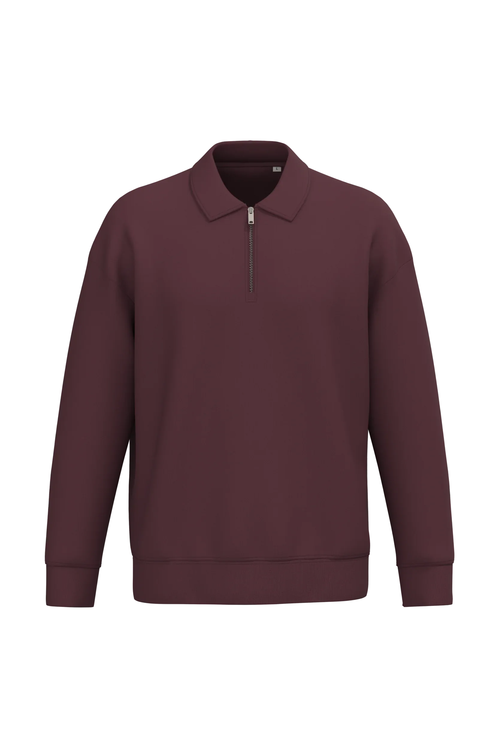 NS432 - Sweat-shirt écoresponsable quart zip col polo à épaules tombantes unisexe - Occifloc