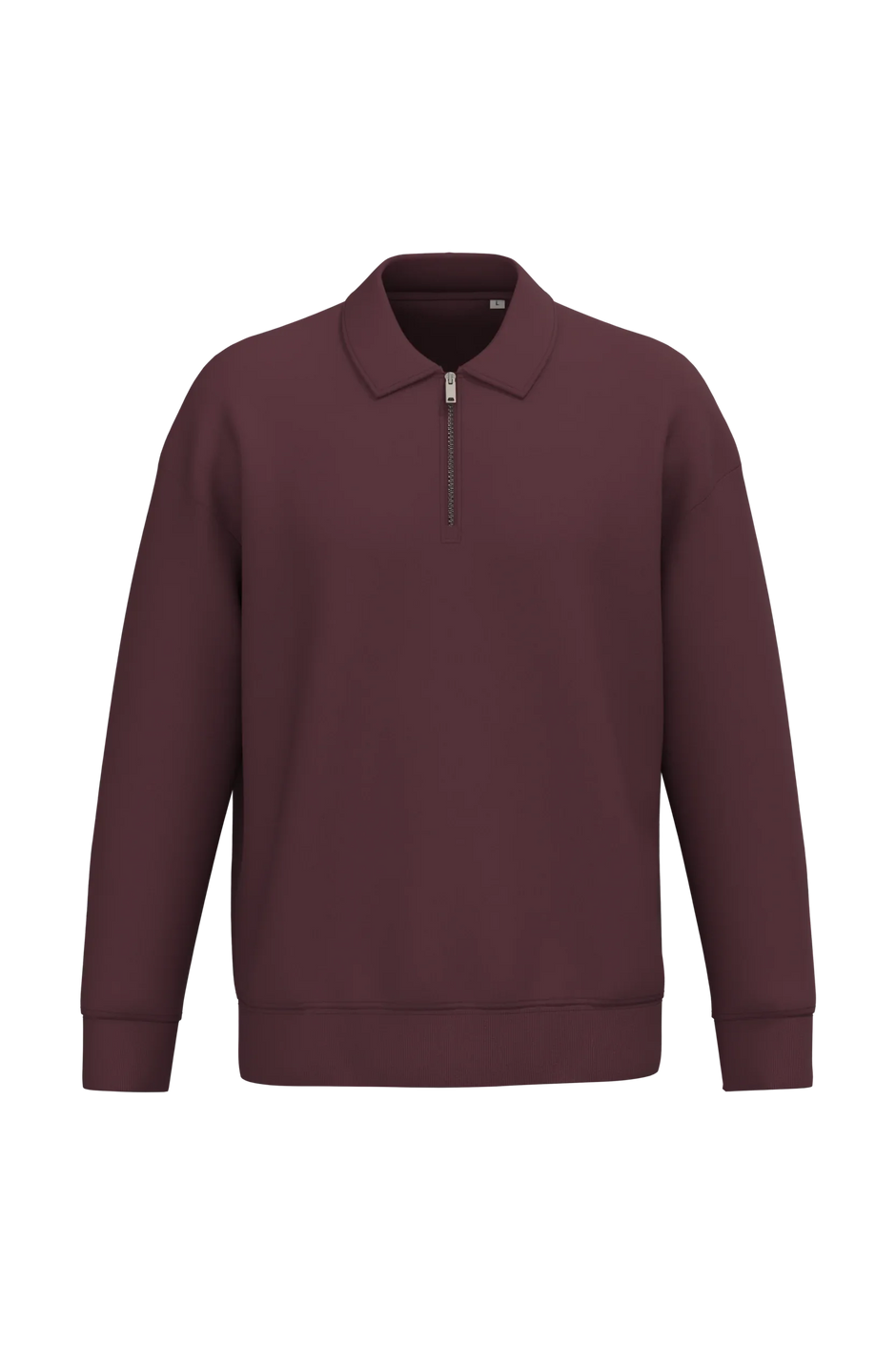 NS432 - Sweat-shirt écoresponsable quart zip col polo à épaules tombantes unisexe - Occifloc