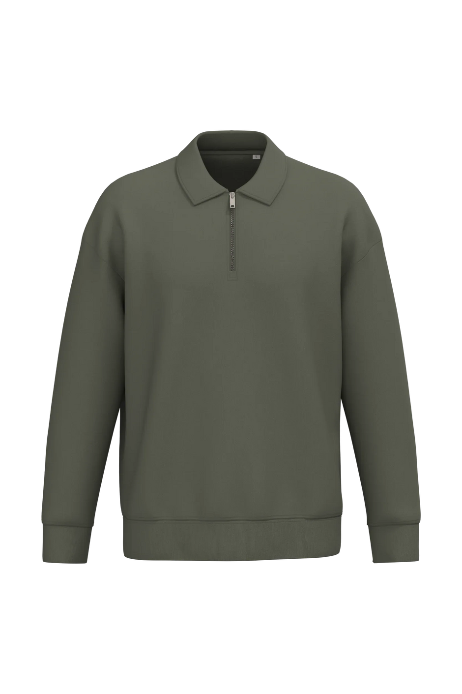 NS432 - Sweat-shirt écoresponsable quart zip col polo à épaules tombantes unisexe - Occifloc
