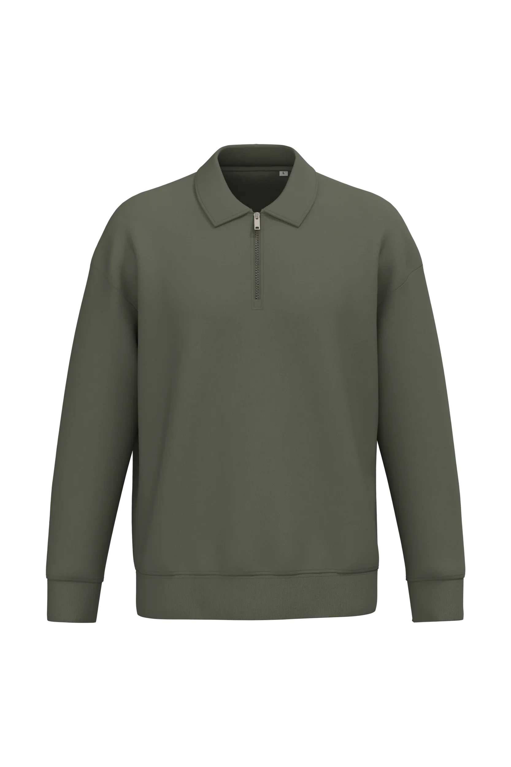 NS432 - Sweat-shirt écoresponsable quart zip col polo à épaules tombantes unisexe - Occifloc