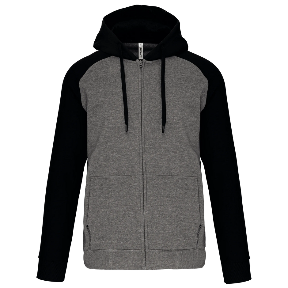 PA380 - Veste molleton zippée capuche bicolore unisexe - Occifloc