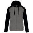 PA380 - Veste molleton zippée capuche bicolore unisexe - Occifloc