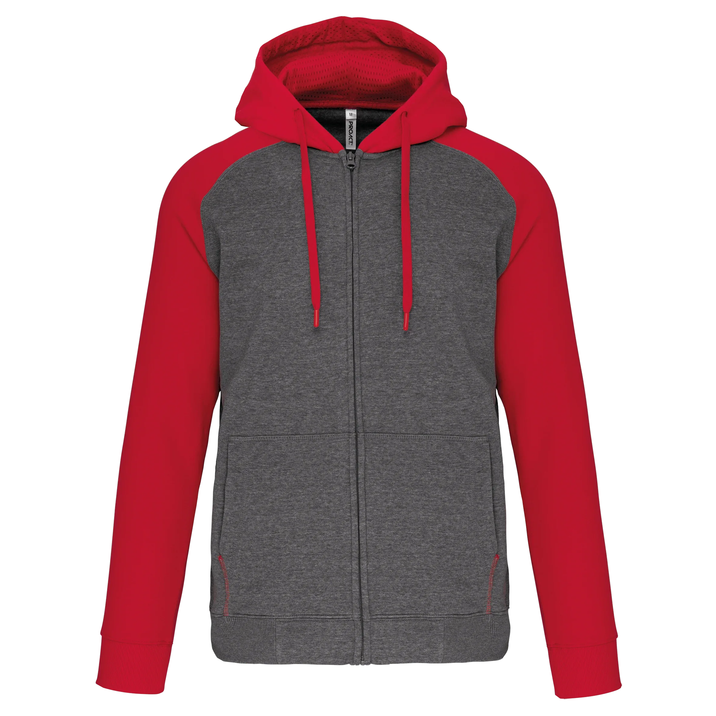PA380 - Veste molleton zippée capuche bicolore unisexe - Occifloc