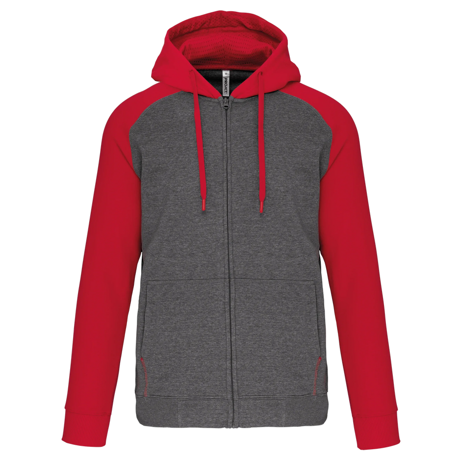 PA380 - Veste molleton zippée capuche bicolore unisexe - Occifloc