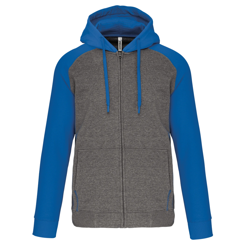 PA380 - Veste molleton zippée capuche bicolore unisexe - Occifloc