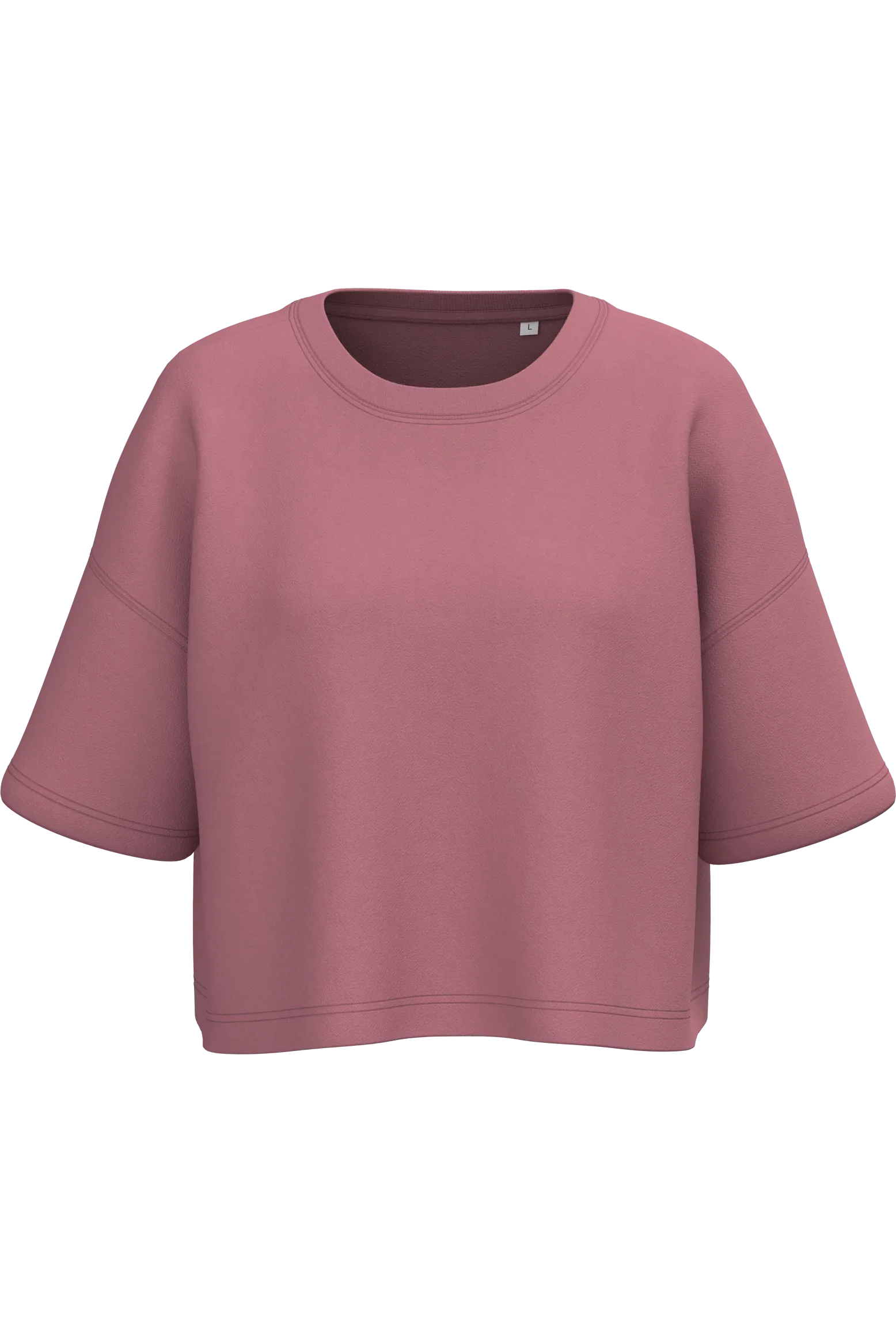 PA394 - Sweat-shirt crop à manches courtes col rond femme - Occifloc