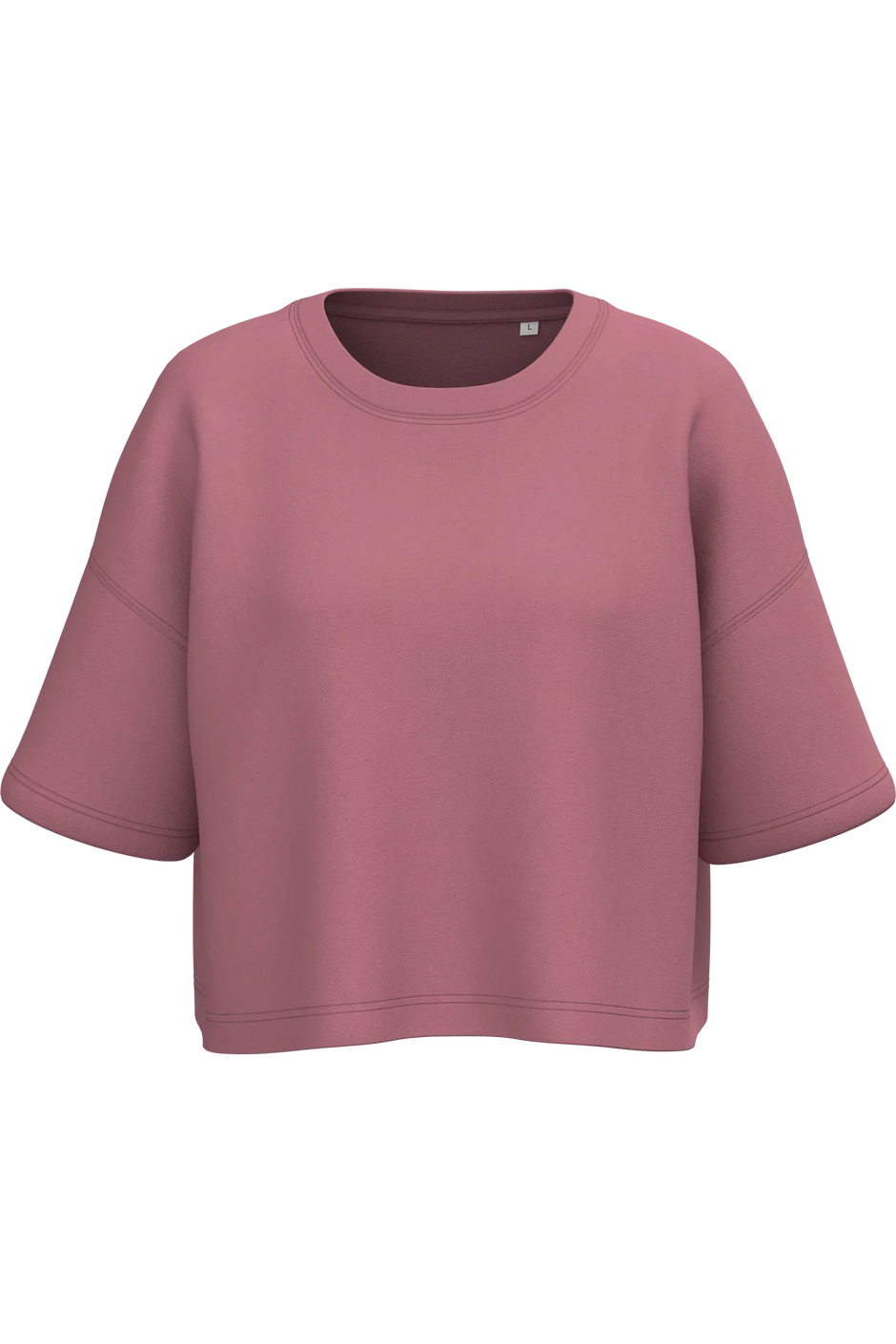 PA394 - Sweat-shirt crop à manches courtes col rond femme - Occifloc