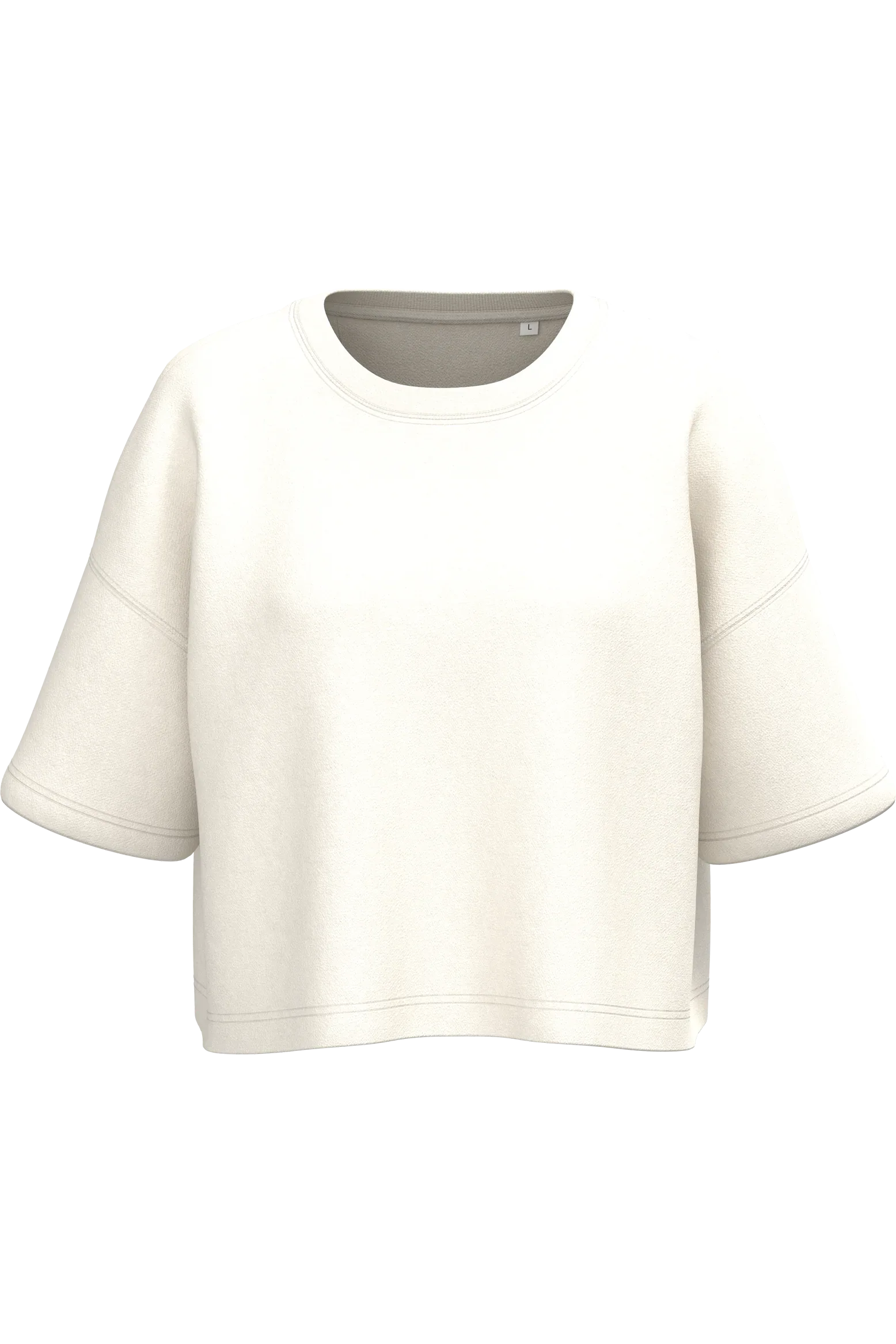 PA394 - Sweat-shirt crop à manches courtes col rond femme - Occifloc