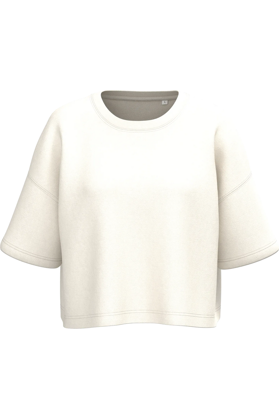 PA394 - Sweat-shirt crop à manches courtes col rond femme - Occifloc