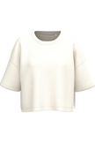 PA394 - Sweat-shirt crop à manches courtes col rond femme - Occifloc