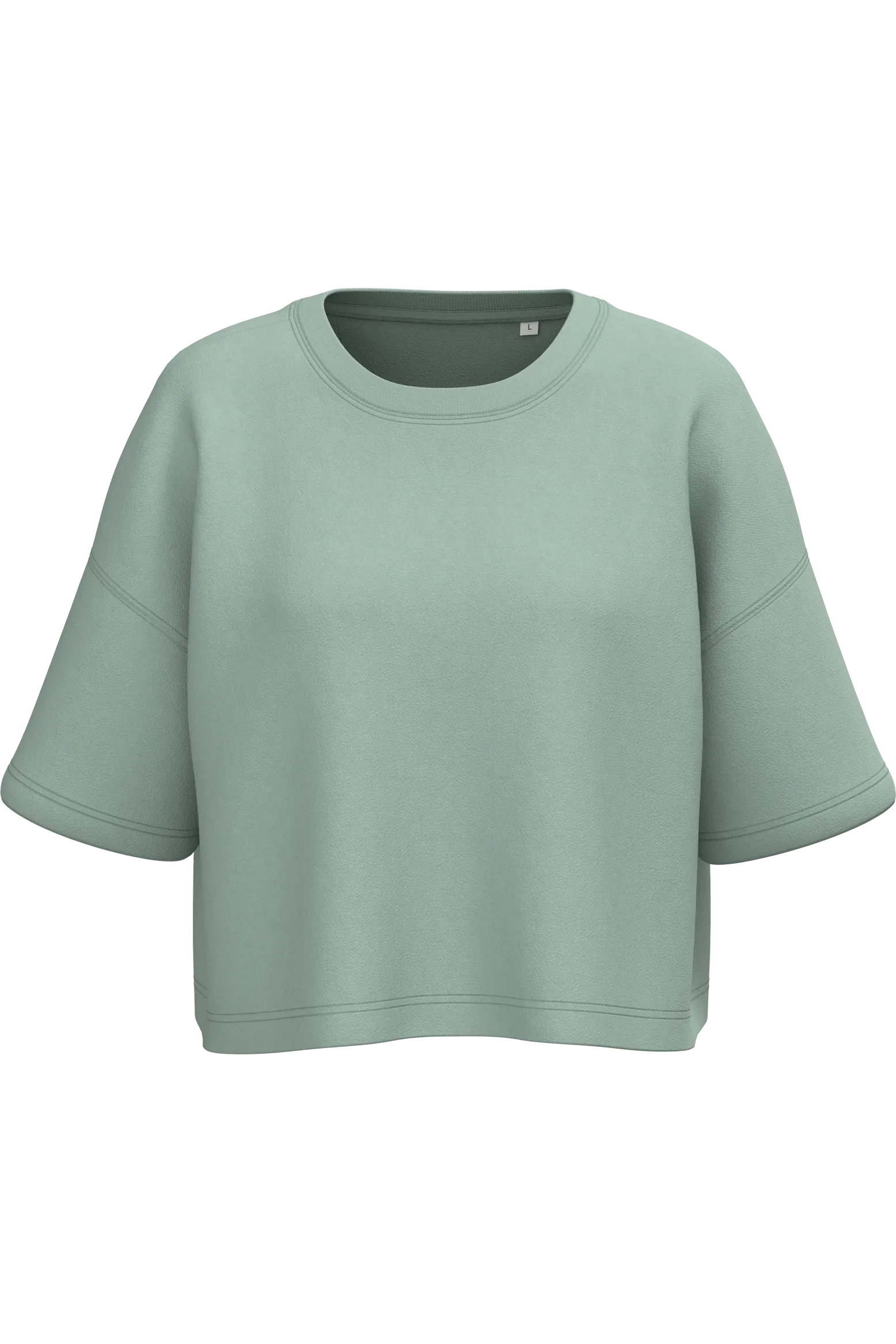 PA394 - Sweat-shirt crop à manches courtes col rond femme - Occifloc
