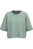 PA394 - Sweat-shirt crop à manches courtes col rond femme - Occifloc