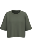 PA394 - Sweat-shirt crop à manches courtes col rond femme - Occifloc