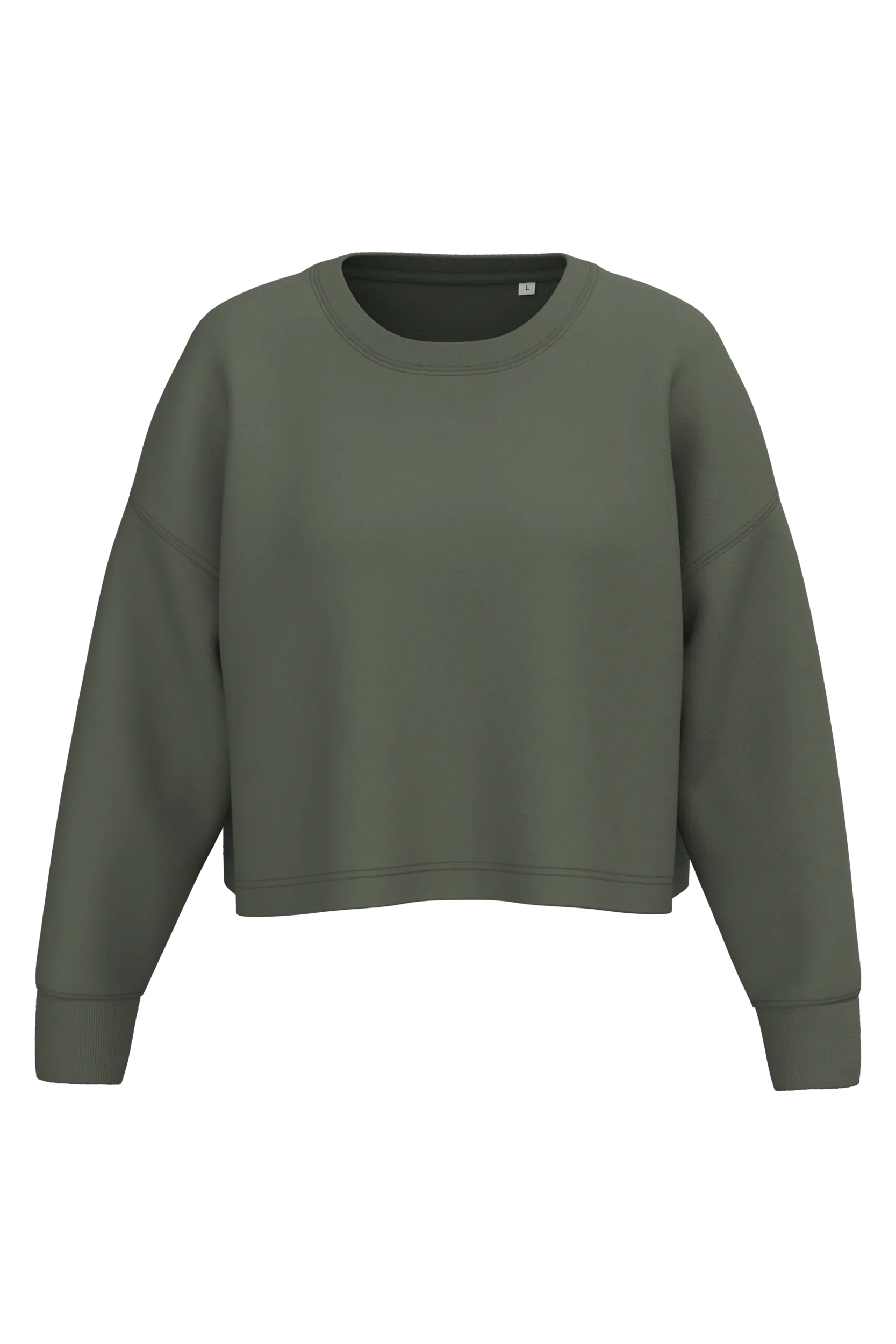 PA395 - Sweat-shirt crop col rond femme - Occifloc