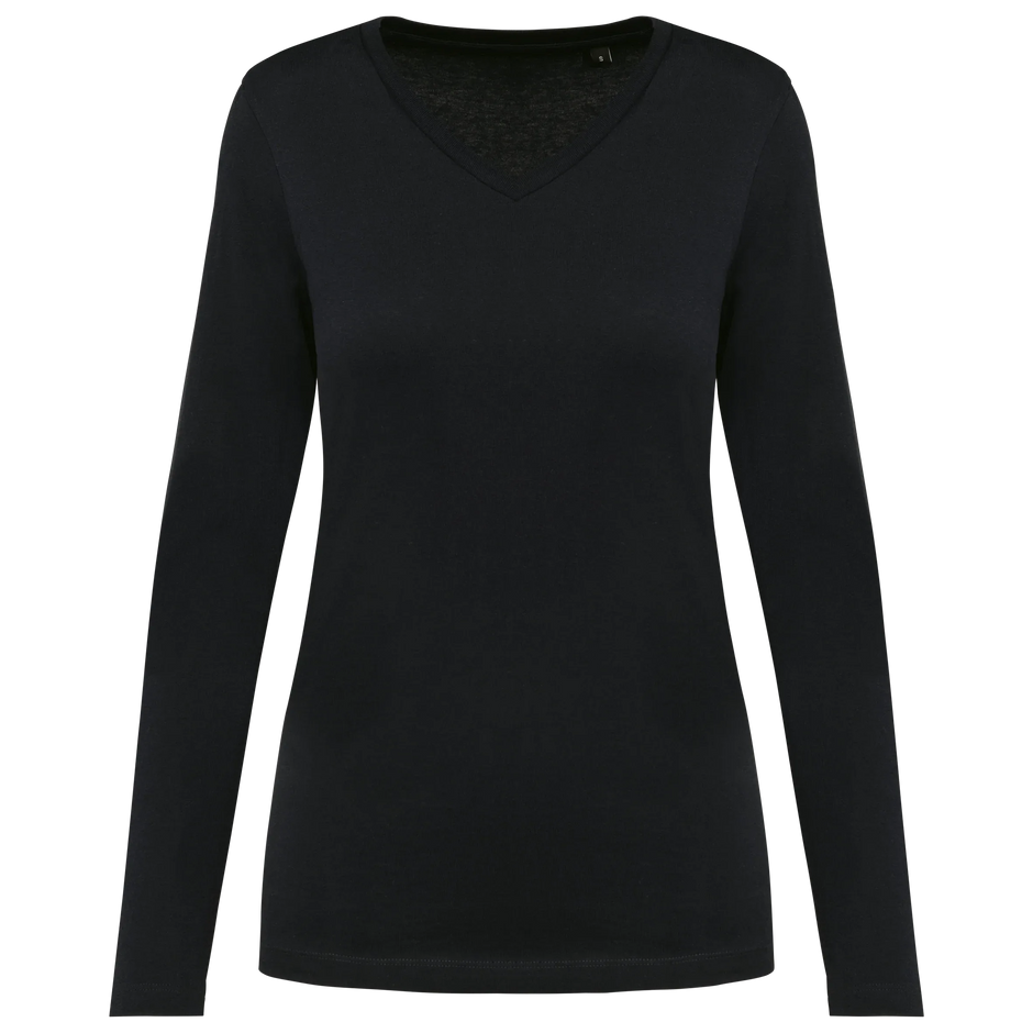 PK307 - T-shirt Supima® col V manches longues femme - Occifloc