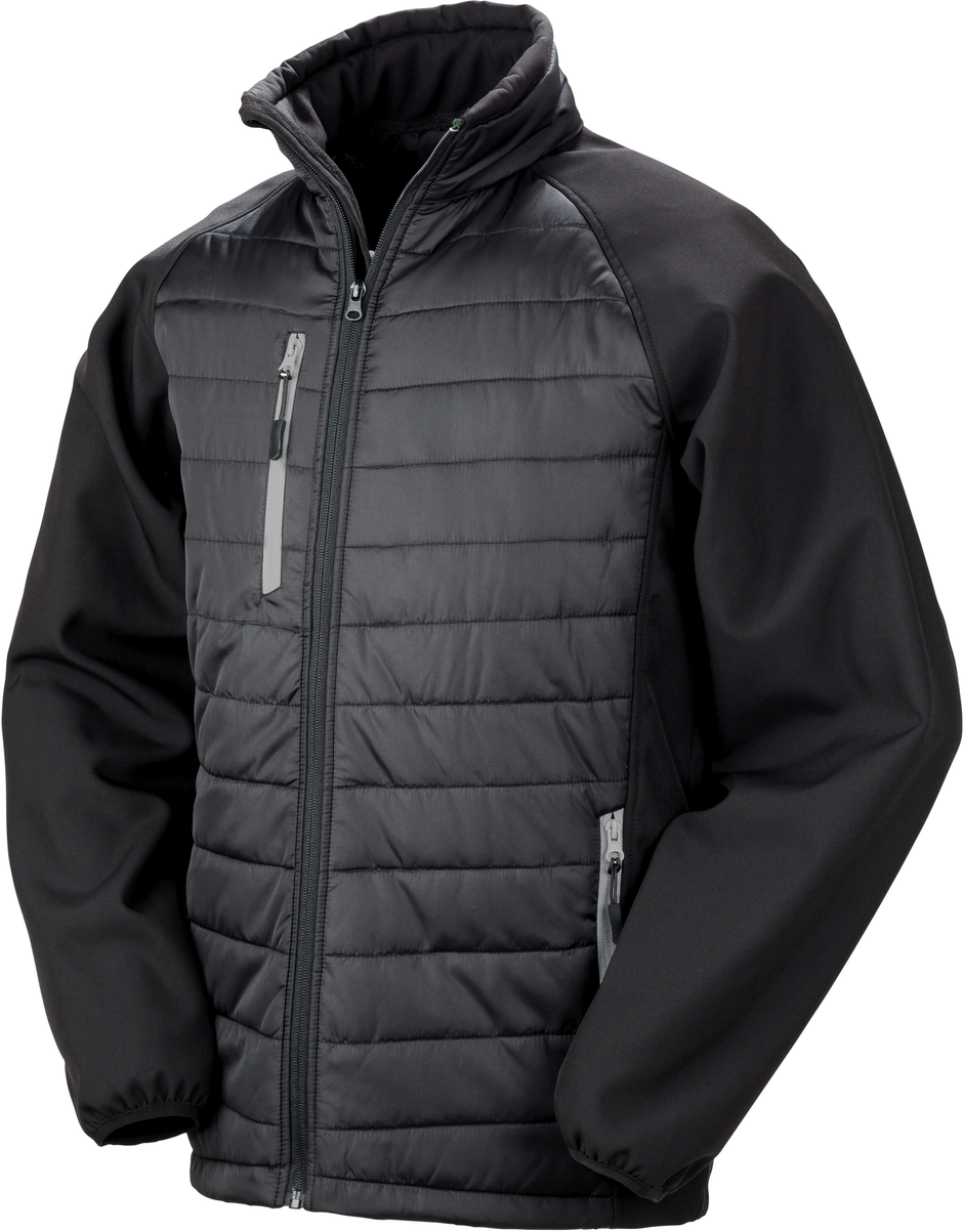 R237X - Veste softshell rembourrée black compass recyclée Result