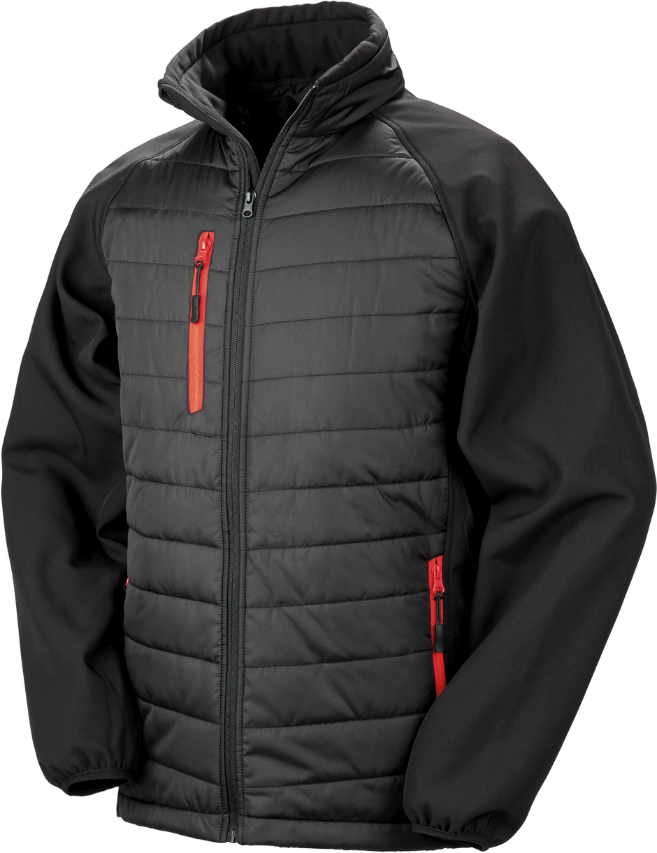 R237X - Veste softshell rembourrée black compass recyclée Result