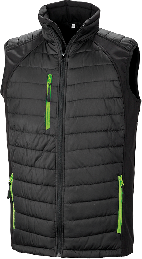 R238X - Gilet softshell rembourré black compass recyclé Result