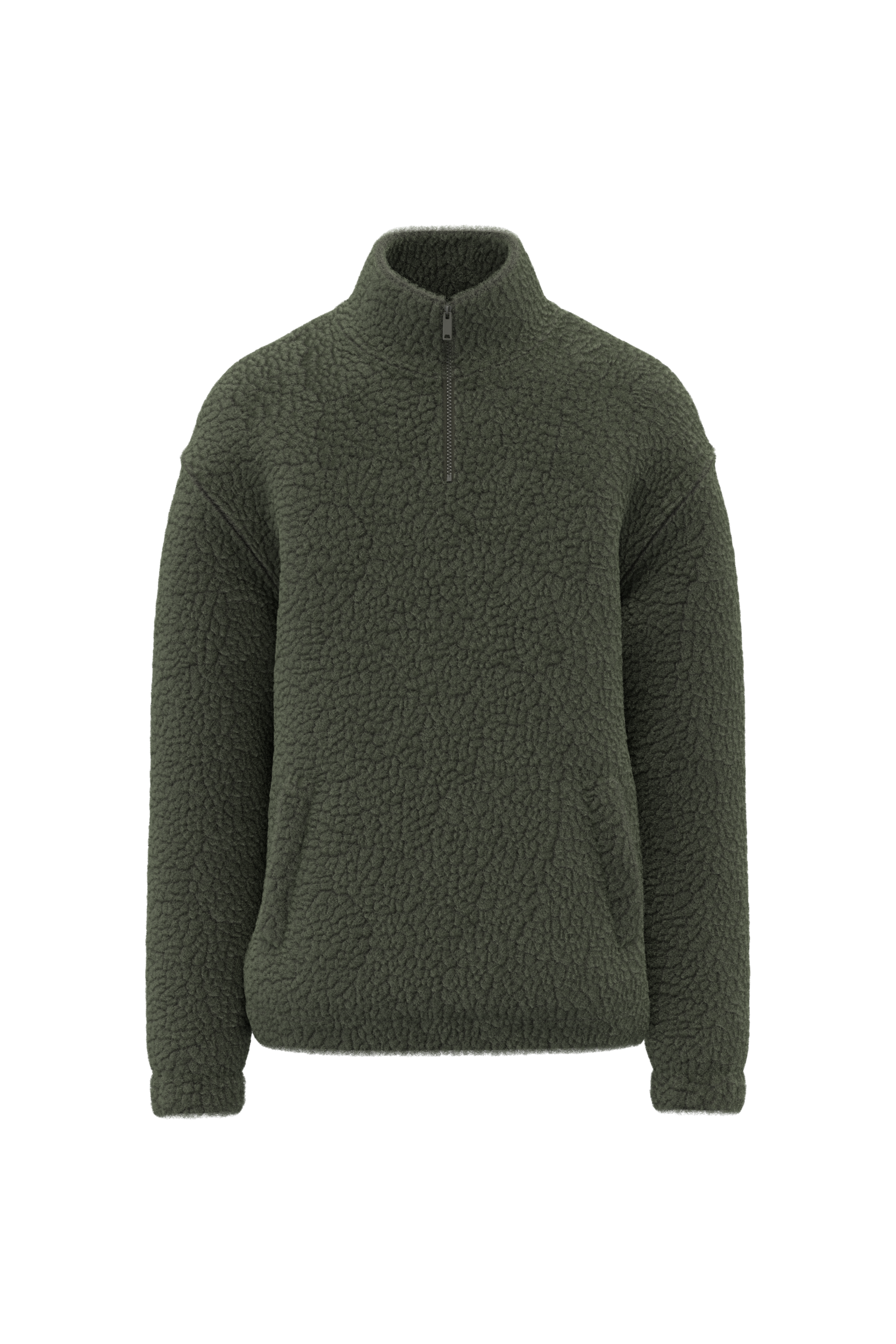 SP403 - Sweat-shirt 1/4 zip à épaules tombantes en sherpa unisexe