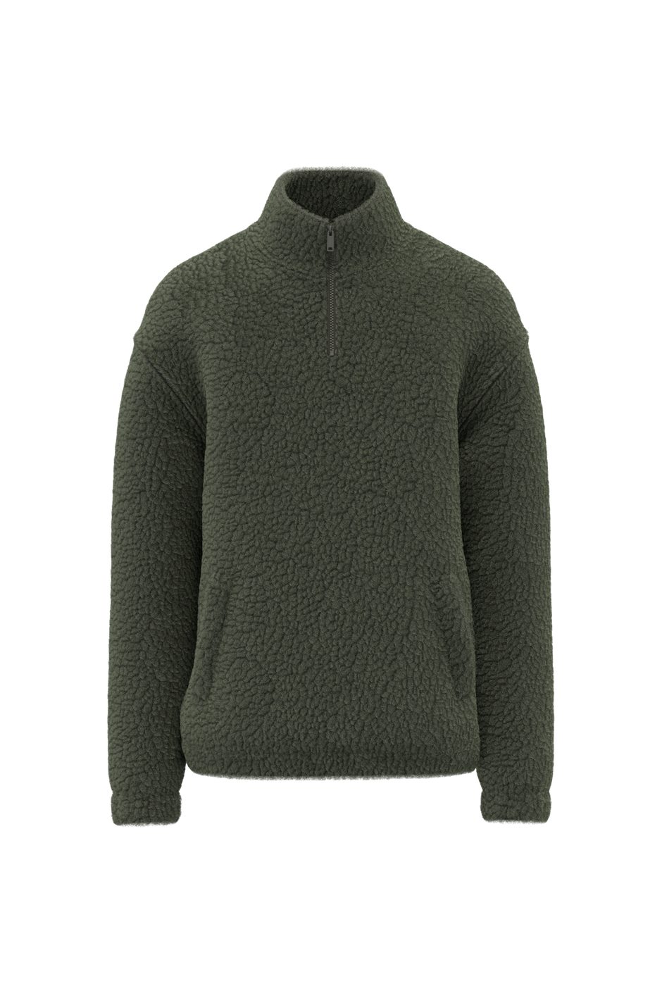 SP403 - Sweat-shirt 1/4 zip à épaules tombantes en sherpa unisexe