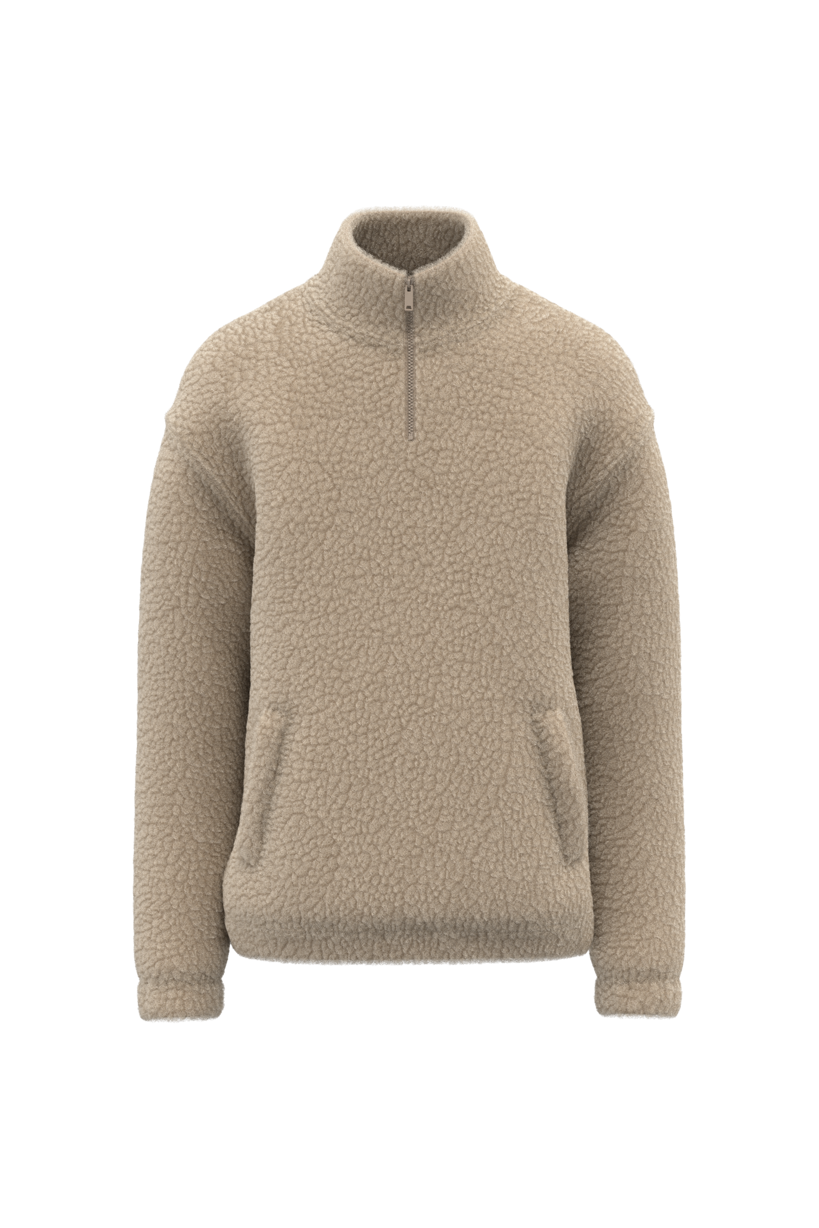 SP403 - Sweat-shirt 1/4 zip à épaules tombantes en sherpa unisexe