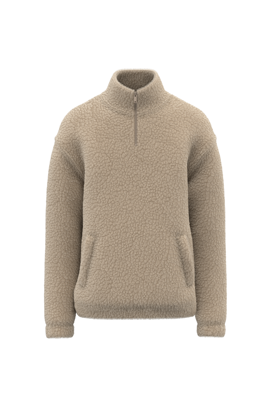 SP403 - Sweat-shirt 1/4 zip à épaules tombantes en sherpa unisexe