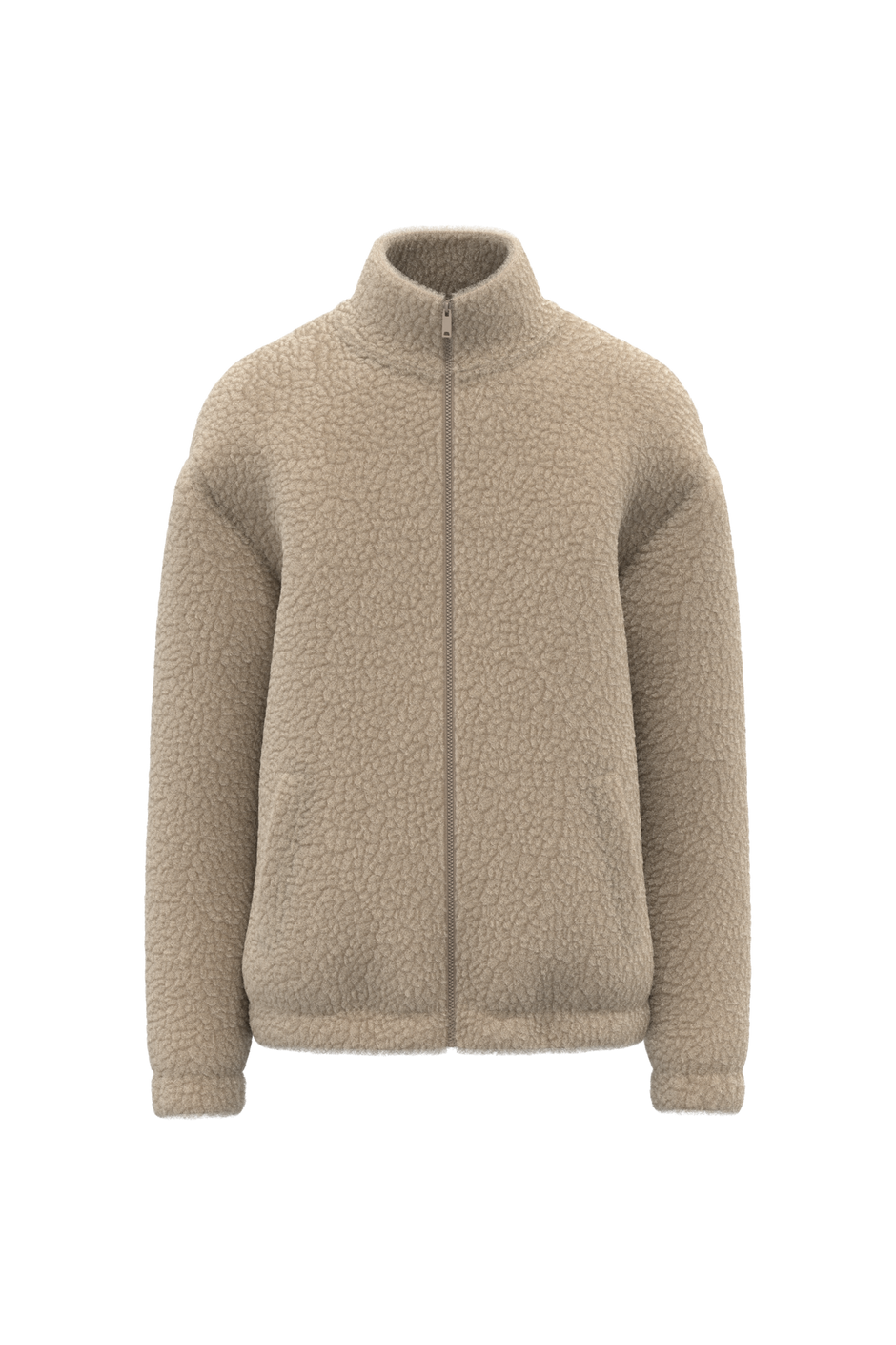 SP404 - Sweat-shirt zippé à épaules tombantes en sherpa unisexe