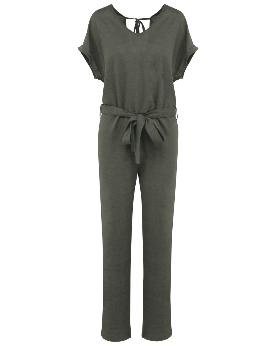 SP5004 - Combinaison en maille manches courtes en lin femme - Occifloc