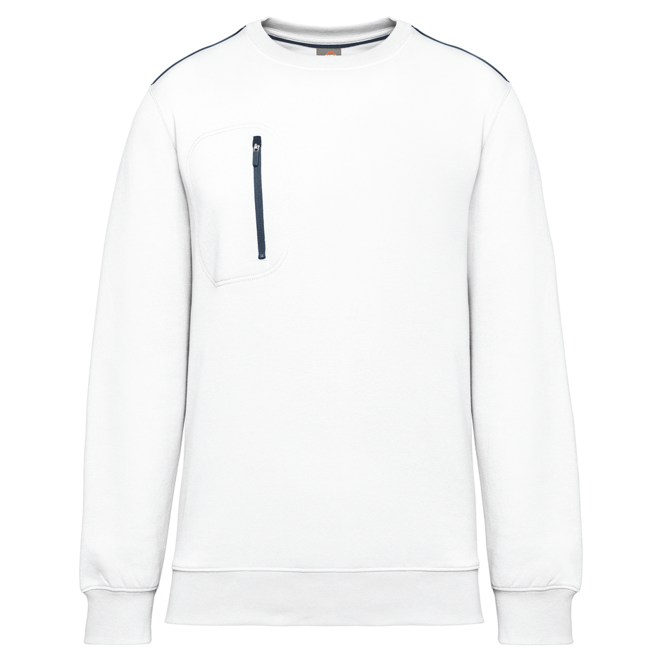WK403 - Sweat-shirt Day To Day zip poche contrastée unisexe WK. Designed To Work