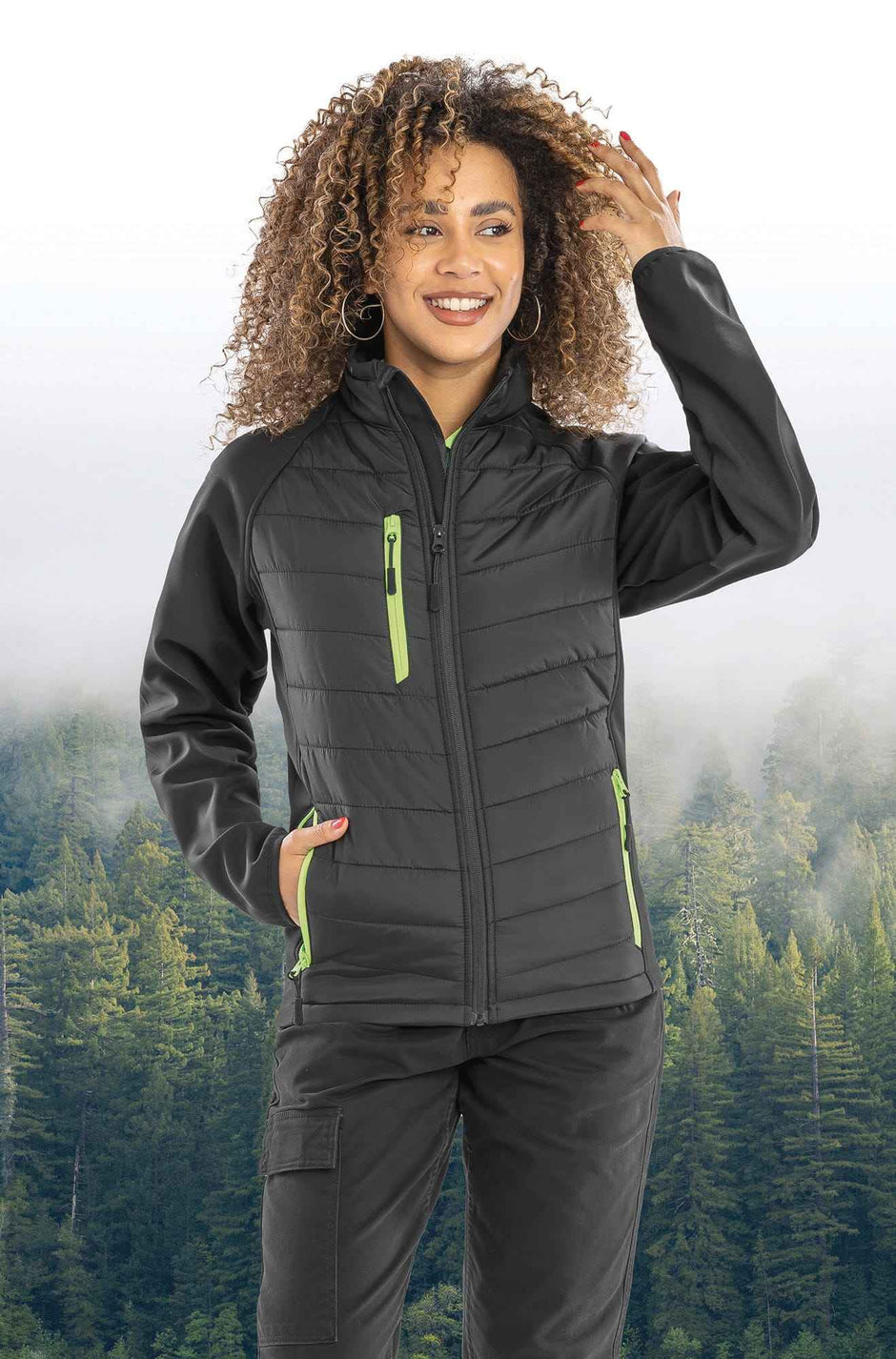 R237X - Veste softshell rembourrée black compass recyclée