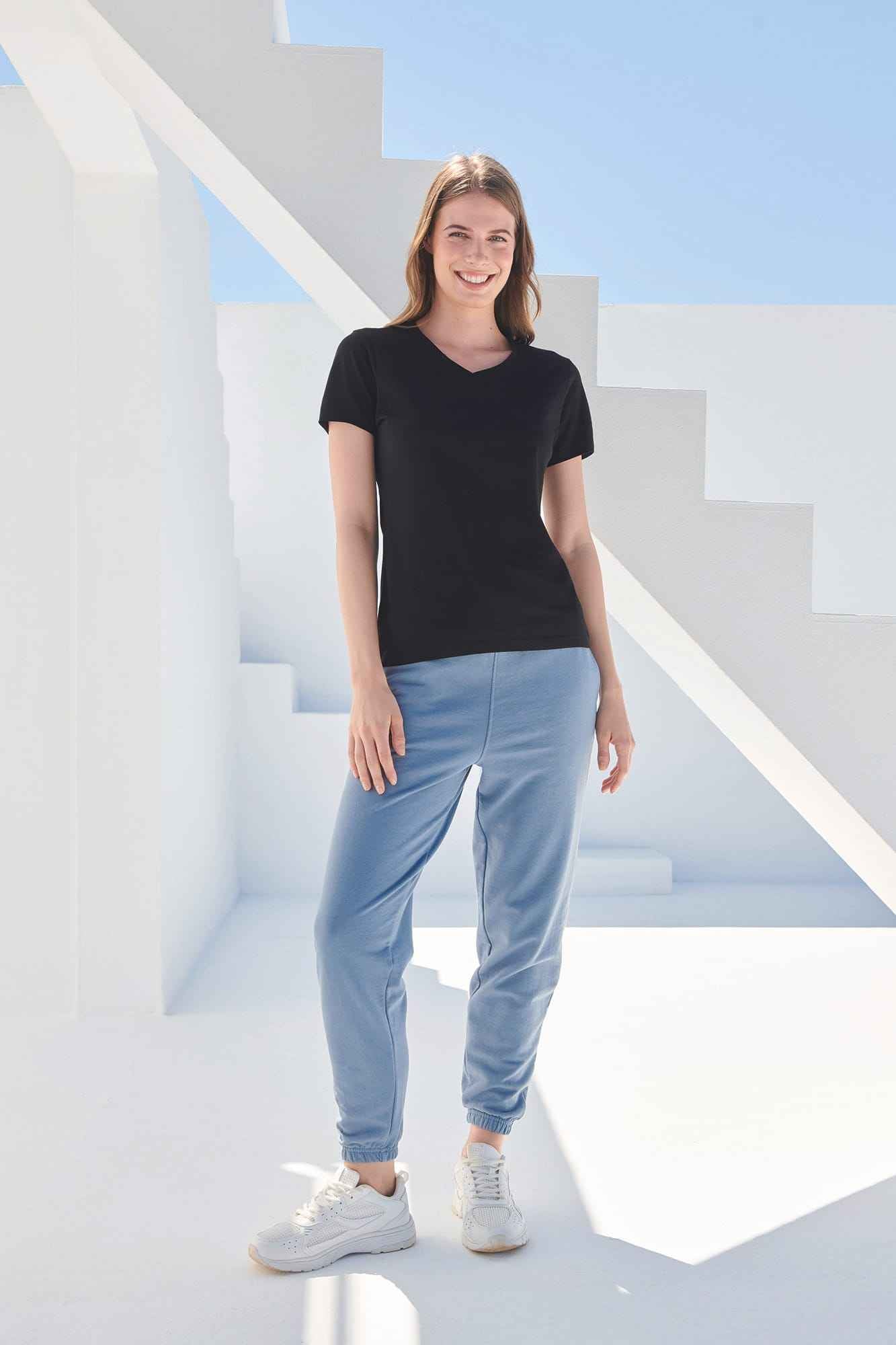 SK122 - T-shirt femme col v Feel Good SF Clothing