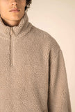 SP403 - Sweat-shirt 1/4 zip à épaules tombantes en sherpa unisexe