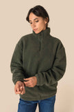 SP403 - Sweat-shirt 1/4 zip à épaules tombantes en sherpa unisexe