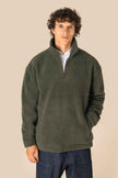 SP403 - Sweat-shirt 1/4 zip à épaules tombantes en sherpa unisexe