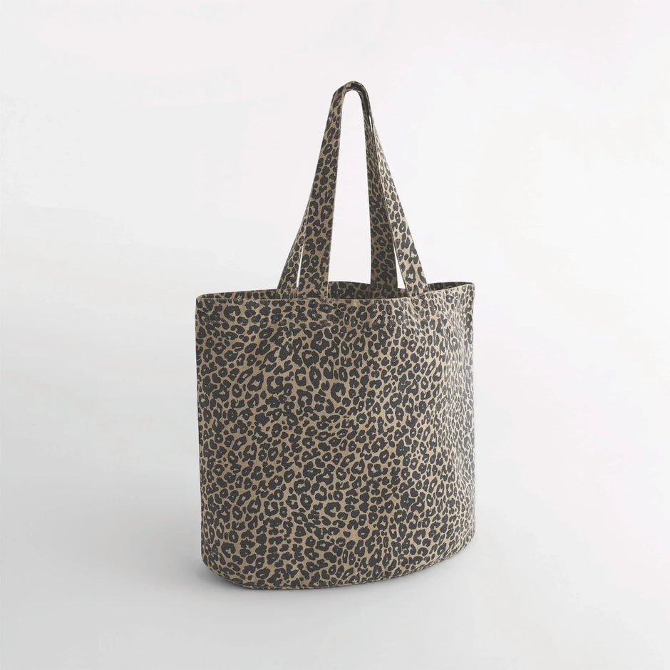 W335 - Sac cabas en toile imprimé léopard - Occifloc