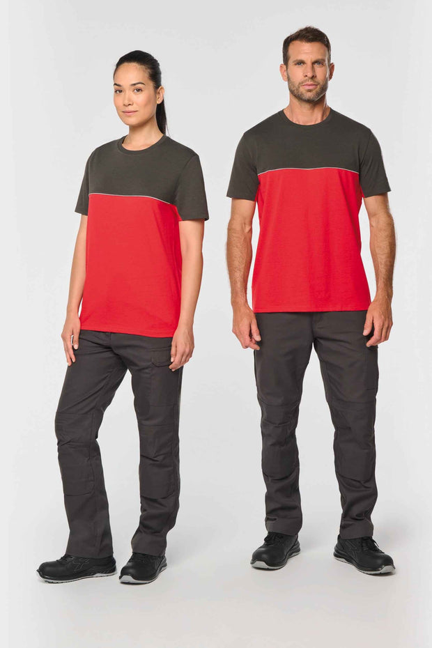 WK304 - T-shirt bicolore écoresponsable manches courtes unisexe WK. Designed To Work