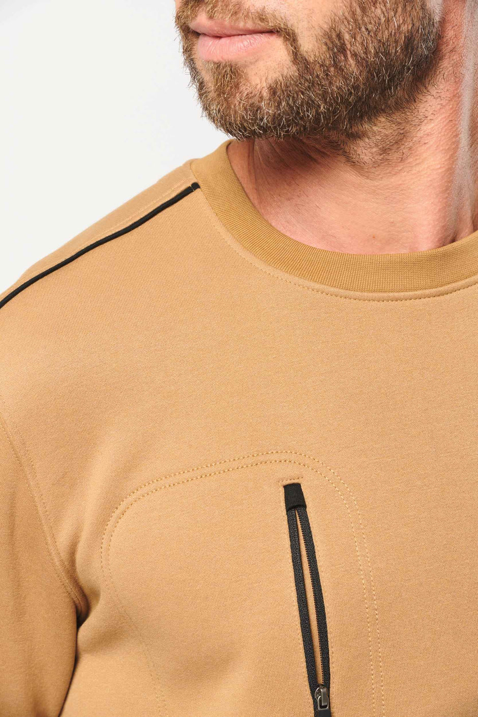 WK403 - Sweat-shirt Day To Day zip poche contrastée unisexe