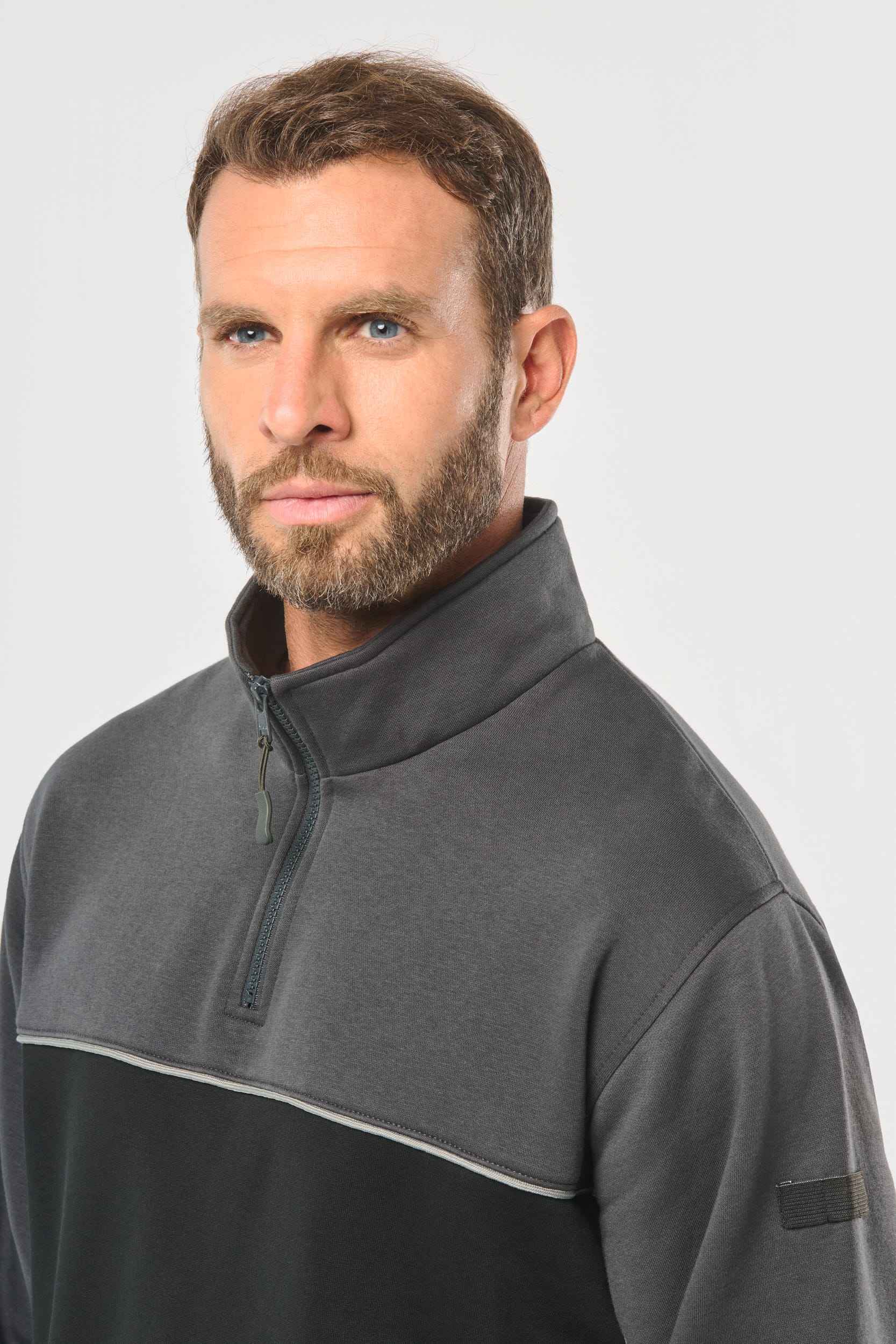 WK404 - Sweat-shirt écoresponsable col zippé unisexe