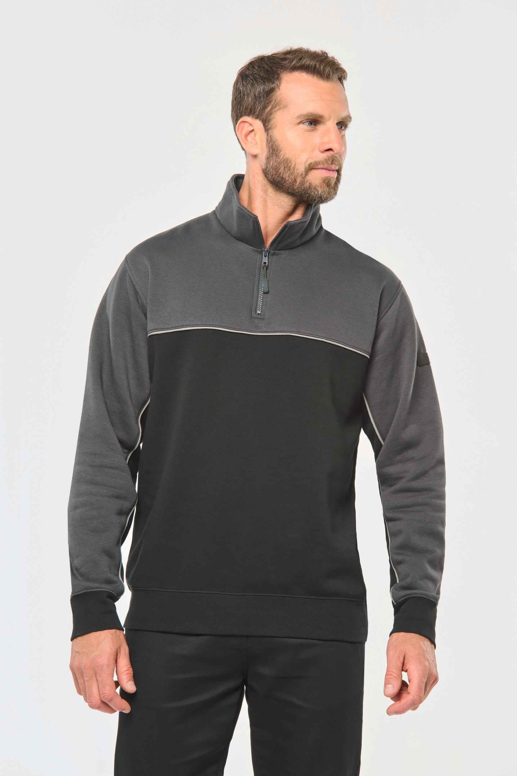 WK404 - Sweat-shirt écoresponsable col zippé unisexe