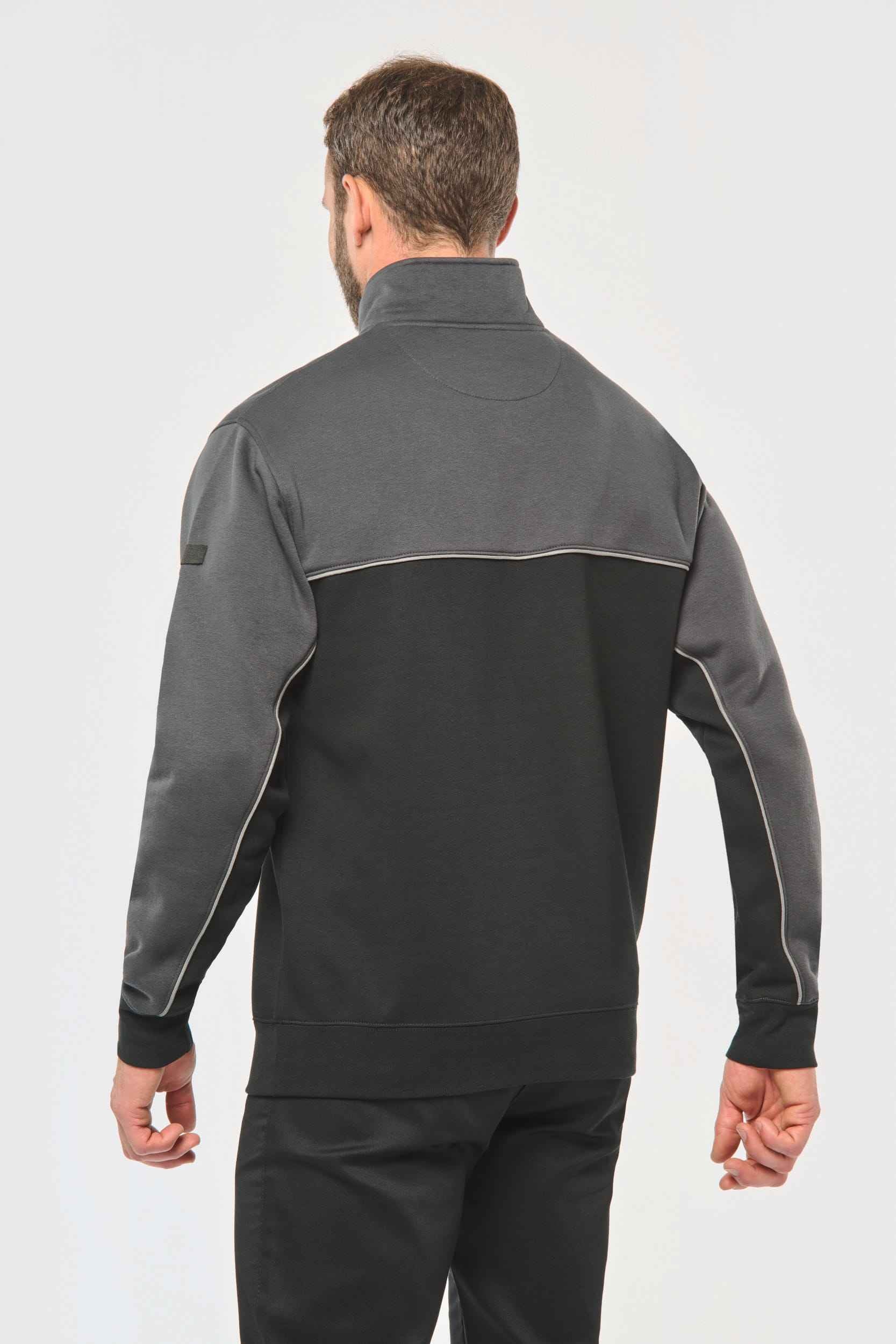 WK404 - Sweat-shirt écoresponsable col zippé unisexe