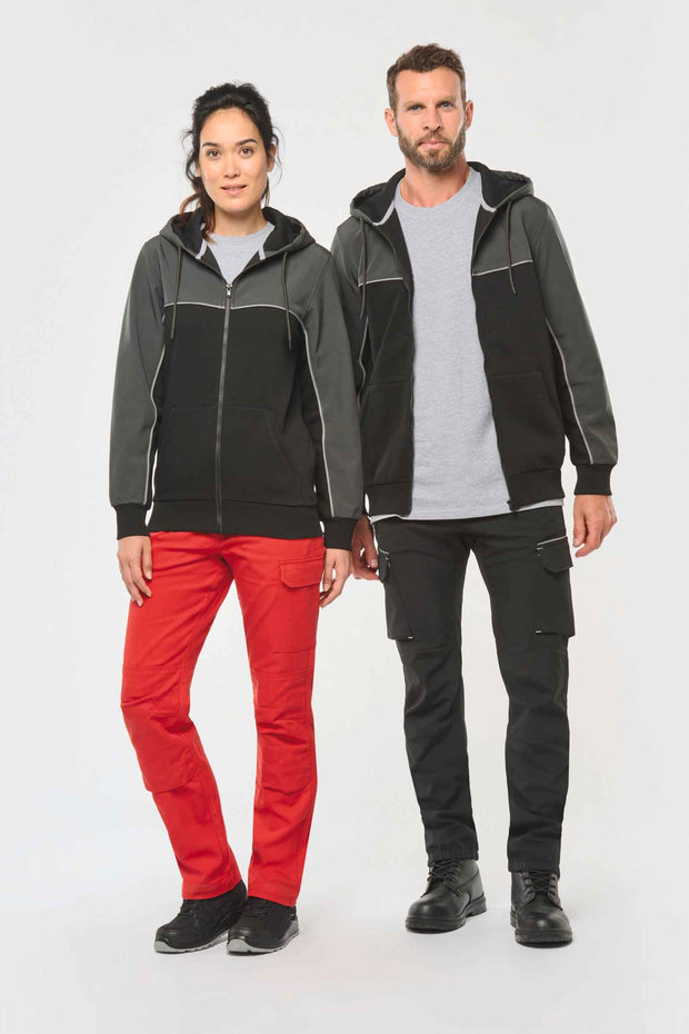 WK410 - Veste molleton bicolore zippée à capuche écoresponsable unisexe