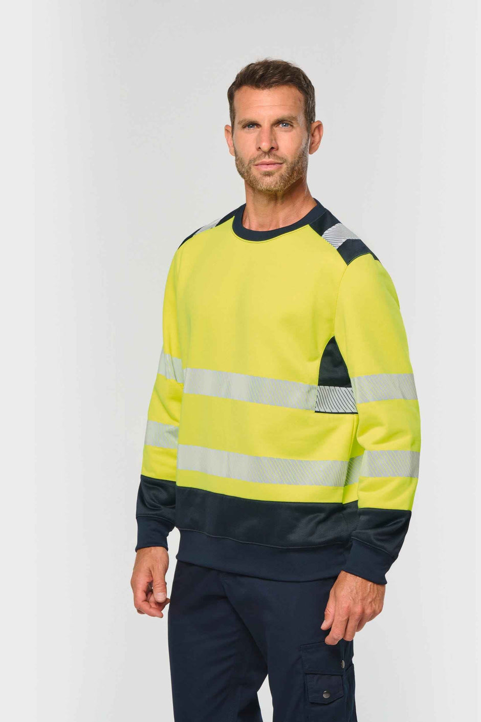 WK420 - Sweat-shirt de sécurité recyclé col rond unisexe