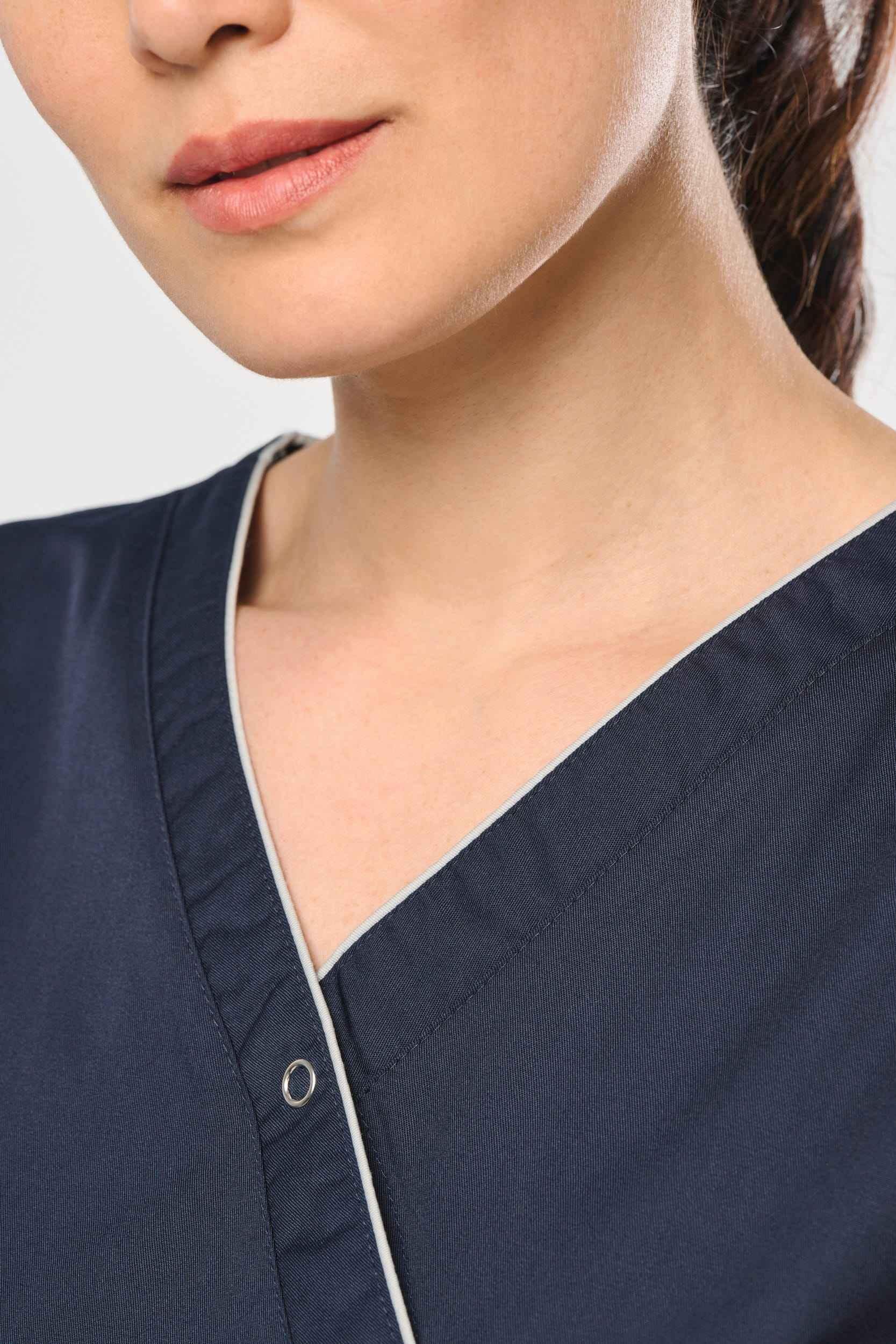 WK506 - Blouse polycoton avec boutons-pression femme - Occifloc